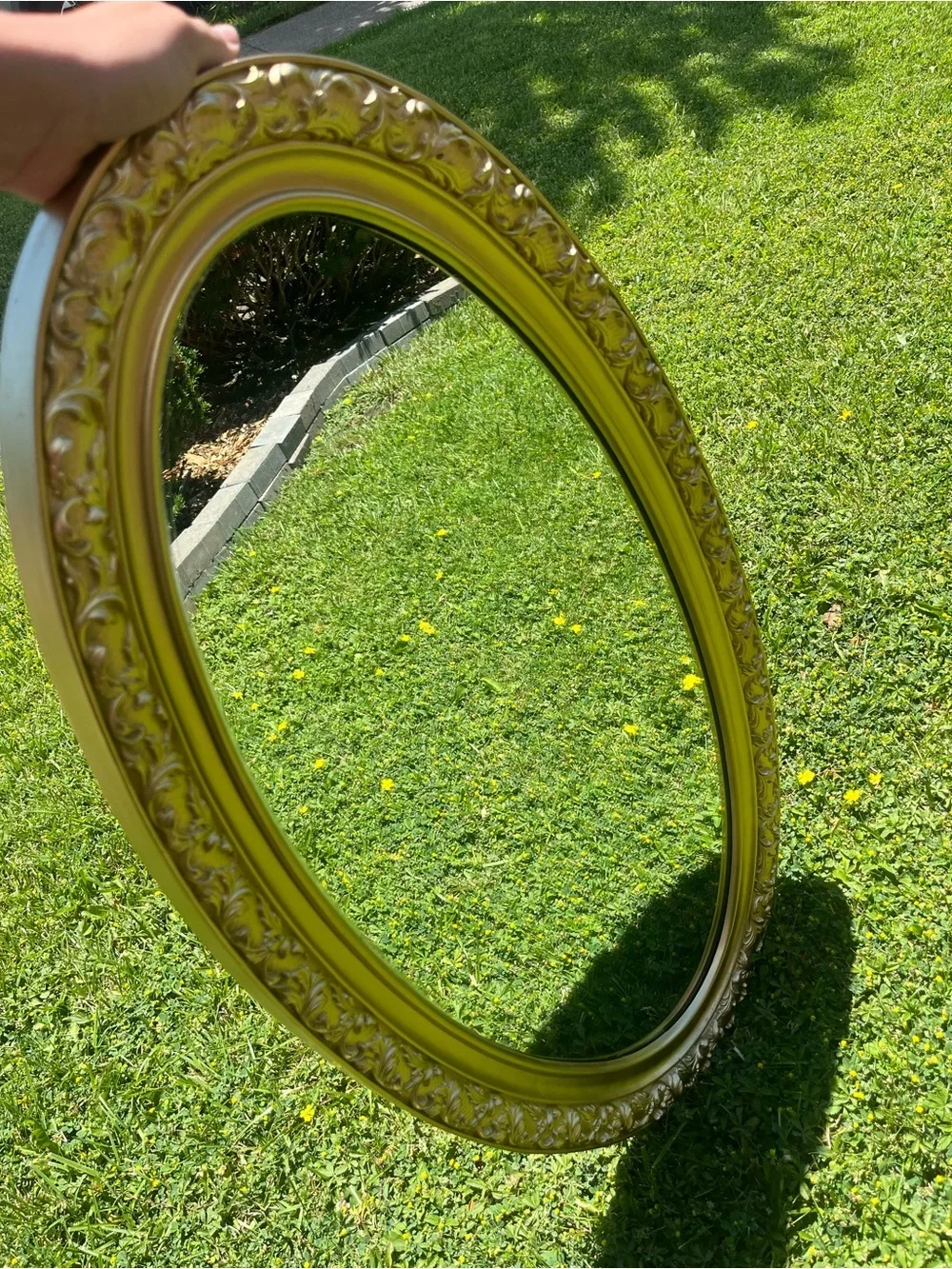 Ornate Vintage Gold Oval Wall Mirror